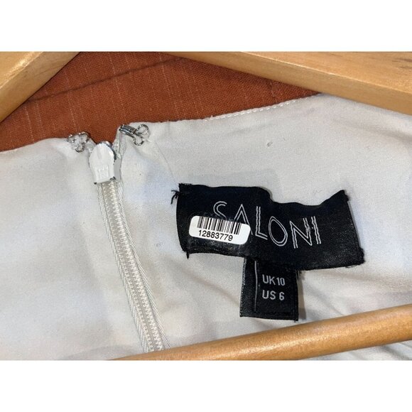 Saloni Eve Striped Rainbow Floral Print Puff Sleeve Button Front Mini Dress 6 - Picture 7 of 11